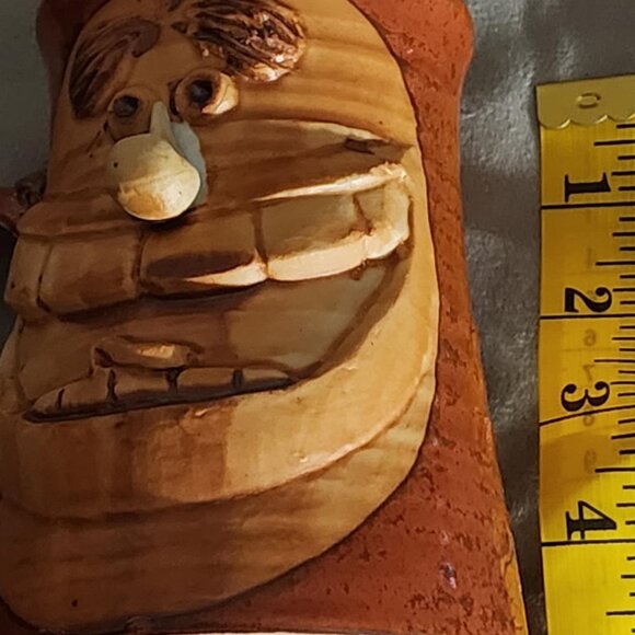 Rustic Vintage Pottery Mug with Big Mouth Face - Picture 2 of 9